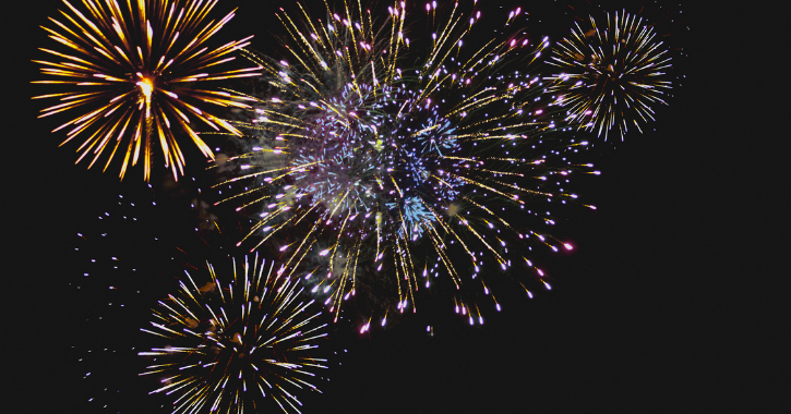 night sky filled with colourful fireworks